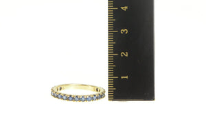 14K Natural Sapphire Classic Wedding Band Ring Yellow Gold