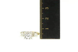 14K 1.00 Ctw Diamond Three Stone Engagement Ring Yellow Gold