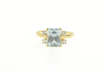 Load image into Gallery viewer, 14K 2.57 Ctw Aquamarine Diamond Accent Statement Ring Yellow Gold