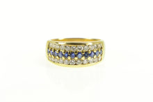 Load image into Gallery viewer, 18K 1.88 Ctw Sapphire Diamond Statement Band Ring Yellow Gold