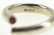 Load image into Gallery viewer, Palladium 0.36 Ctw Natural Ruby Inset Wrap Design Ring
