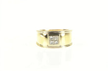 Load image into Gallery viewer, 14K 0.40 Ctw Princess Cluster Squared Band Ring Yellow Gold
