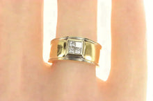 Load image into Gallery viewer, 14K 0.40 Ctw Princess Cluster Squared Band Ring Yellow Gold