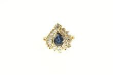 Load image into Gallery viewer, 14K 1.89 Ctw Pear Sapphire Halo Engagement Ring Yellow Gold