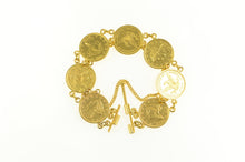 Load image into Gallery viewer, 18K $2.50 Quarter Eagle 1891-1907 Coin Chain Bracelet 7&quot; Yellow Gold