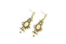 Load image into Gallery viewer, 14K Natural Opal Elaborate Dangle Statement Earrings Yellow Gold