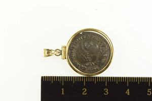 10K Ancient Roman Constantine I Encased Coin Pendant Yellow Gold