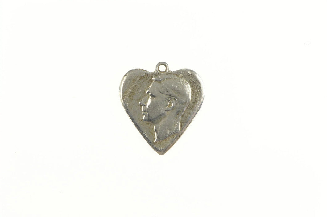 Sterling Silver 1943 Australian Coin Love Token Heart Charm/Pendant