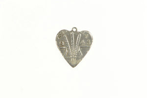 Sterling Silver 1943 Australian Coin Love Token Heart Charm/Pendant