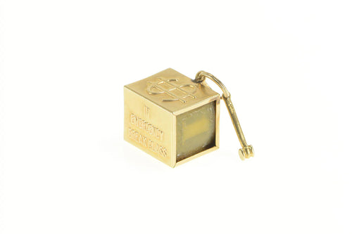 14K Emergency Money Cash Dollar Bill Hammer Charm/Pendant Yellow Gold