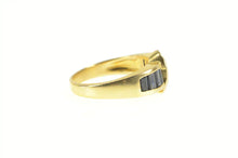 Load image into Gallery viewer, 14K Baguette Sapphire Diamond Wavy Statement Ring Yellow Gold