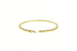 14K 1.50 Ctw Diamond Wavy Link Classic Tennis Bracelet 7.75" Yellow Gold