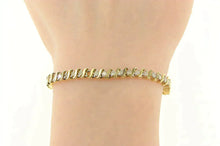 Load image into Gallery viewer, 14K 1.50 Ctw Diamond Wavy Link Classic Tennis Bracelet 7.75&quot; Yellow Gold