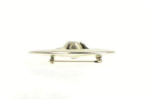 Sterling Silver 1950's Abstract Designer Curvy Statement Pin/Brooch