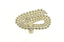 Load image into Gallery viewer, Sterling Silver 35.5mm Tiered Round Beaded Geometric CZ Necklace 15&quot;