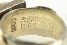 Load image into Gallery viewer, Sterling Silver Ornate Chinese Green Chalcedony 18k Two Tone Ring