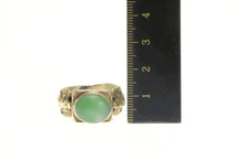 Load image into Gallery viewer, Sterling Silver Ornate Chinese Green Chalcedony 18k Two Tone Ring