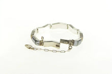 Load image into Gallery viewer, Sterling Silver S Tso Navajo Hematite Onyx Opal Zig Zag Bracelet 6.75&quot;