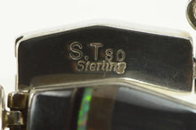Load image into Gallery viewer, Sterling Silver S Tso Navajo Hematite Onyx Opal Zig Zag Bracelet 6.75&quot;