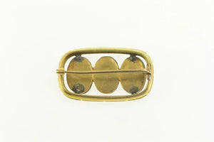 14K Swiss Ceramic Painted Ladies Enamel Pin/Brooch Yellow Gold