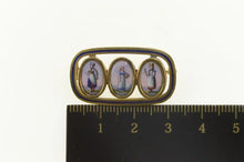 Load image into Gallery viewer, 14K Swiss Ceramic Painted Ladies Enamel Pin/Brooch Yellow Gold