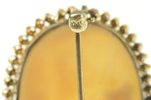Load image into Gallery viewer, 10K Carved Farmhouse Scene Oval Cameo Pendant/Pin Yellow Gold