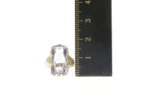 Load image into Gallery viewer, 14K Art Deco Amethyst Filigree Statement Ring White Gold