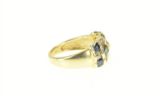 Load image into Gallery viewer, 14K Natural Sapphire Baguette Diamond Statement Ring Yellow Gold