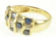 Load image into Gallery viewer, 14K Natural Sapphire Baguette Diamond Statement Ring Yellow Gold