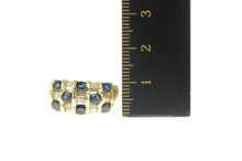 Load image into Gallery viewer, 14K Natural Sapphire Baguette Diamond Statement Ring Yellow Gold