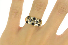 Load image into Gallery viewer, 14K Natural Sapphire Baguette Diamond Statement Ring Yellow Gold