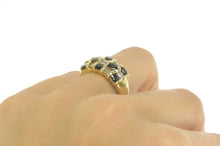 Load image into Gallery viewer, 14K Natural Sapphire Baguette Diamond Statement Ring Yellow Gold