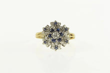 Load image into Gallery viewer, 14K 0.83 Ctw Diamond Sapphire Halo Round Cluster Ring Yellow Gold