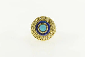 18K Opal Lapis Lazuli 1960's Domed Cocktail Ring Yellow Gold