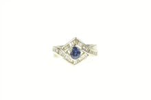 Load image into Gallery viewer, Platinum 0.97 Ctw Natural Sapphire Baguette Engagement Ring