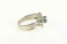 Load image into Gallery viewer, Platinum 0.97 Ctw Natural Sapphire Baguette Engagement Ring