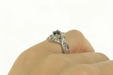 Load image into Gallery viewer, Platinum 0.97 Ctw Natural Sapphire Baguette Engagement Ring