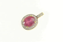 Load image into Gallery viewer, 18K 4.76 Ctw Natural Ruby Diamond Halo Designer Pendant Yellow Gold