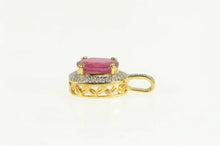 Load image into Gallery viewer, 18K 4.76 Ctw Natural Ruby Diamond Halo Designer Pendant Yellow Gold