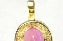 Load image into Gallery viewer, 18K 4.76 Ctw Natural Ruby Diamond Halo Designer Pendant Yellow Gold
