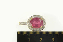 Load image into Gallery viewer, 18K 4.76 Ctw Natural Ruby Diamond Halo Designer Pendant Yellow Gold