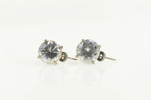 Load image into Gallery viewer, Sterling Silver Ice Cream Cone Cubic Zirconia Solitaire Earrings