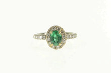 Load image into Gallery viewer, 14K 1.43 Ctw Emerald Diamond Halo Engagement Ring White Gold