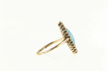 Load image into Gallery viewer, 10K Victorian Marquise Turquoise Rose Diamond Ring Yellow Gold