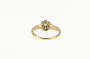 14K 1.00 Ctw Old Mine Cut Diamond Halo Engagement Ring Yellow Gold