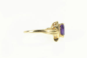 14K Heart Amethyst Diamond Accent Love Symbol Ring Yellow Gold