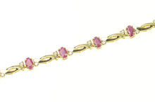 Load image into Gallery viewer, 14K 2.70 Ctw Ruby Diamond Accent Classic Tennis Bracelet 6.75&quot; Yellow Gold