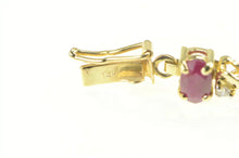 Load image into Gallery viewer, 14K 2.70 Ctw Ruby Diamond Accent Classic Tennis Bracelet 6.75&quot; Yellow Gold
