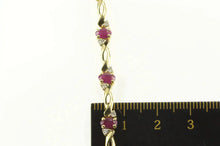 Load image into Gallery viewer, 14K 2.70 Ctw Ruby Diamond Accent Classic Tennis Bracelet 6.75&quot; Yellow Gold