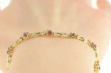 Load image into Gallery viewer, 14K 2.70 Ctw Ruby Diamond Accent Classic Tennis Bracelet 6.75&quot; Yellow Gold